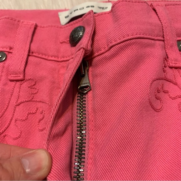 Etro Pink Embroidered Skinny Size 28 Raw hem, front and back pockets - Picture 6 of 10